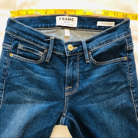 FRAME Medium Rise Medium Wash Denim Blue Jeans 25 Classic - Picture 7 of 15